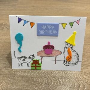 Happy Birthday Cat Card - $5 add on